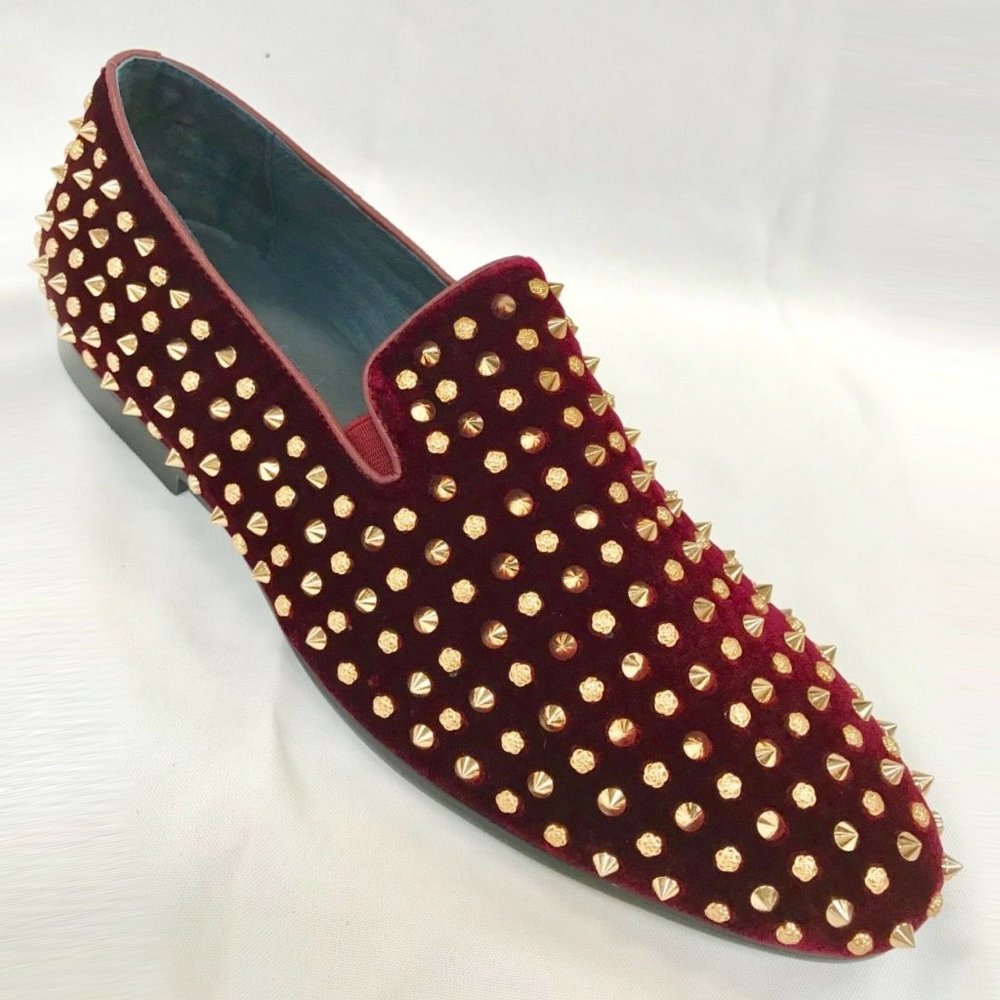 Men’s JUMP Leopold Burgundy Spikes Fashion Shoes